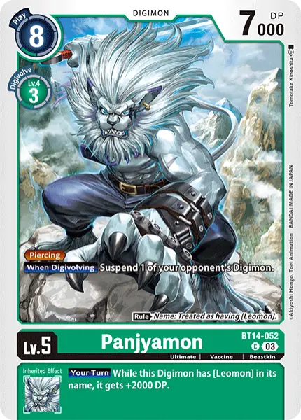 Digimon TCG Card BT14-052 Panjyamon