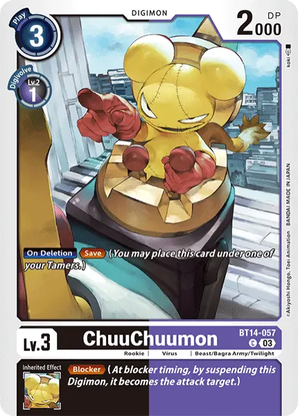 Digimon TCG Card 'BT14-057' 'Chuuchuumon'