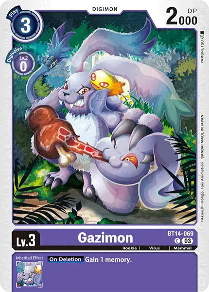 Digimon TCG Card 'BT14-069' 'Gazimon'