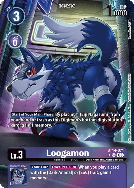 Digimon TCG Card BT14-071_P1 Loogamon