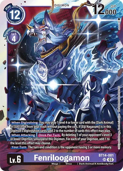 Digimon TCG Card 'BT14-081' 'FenriLoogamon'