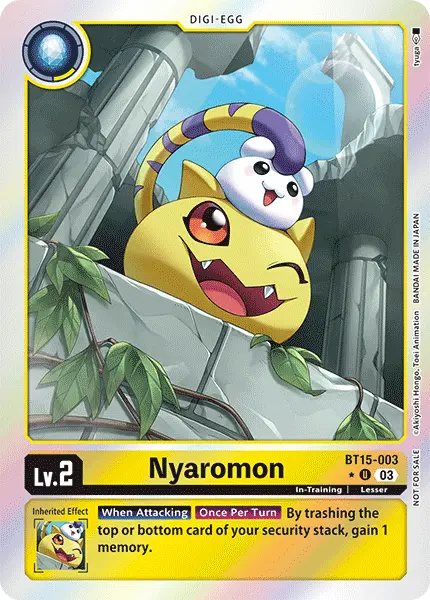 Digimon TCG Card 'BT15-003_P1' 'Nyaromon'