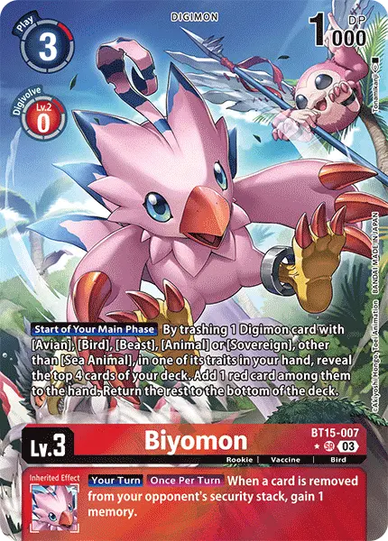 Digimon TCG Card 'BT15-007_P1' 'Biyomon'