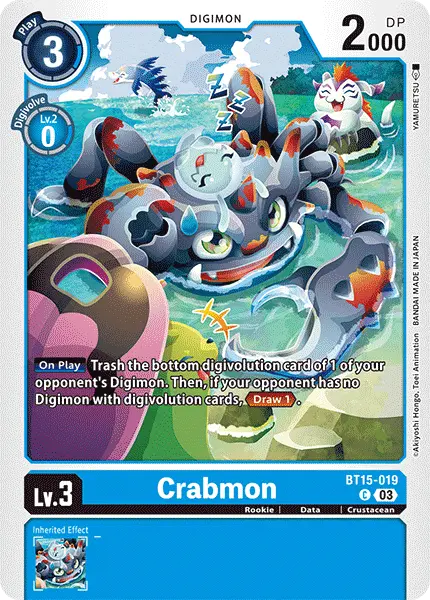 Digimon TCG Card 'BT15-019' 'Crabmon'