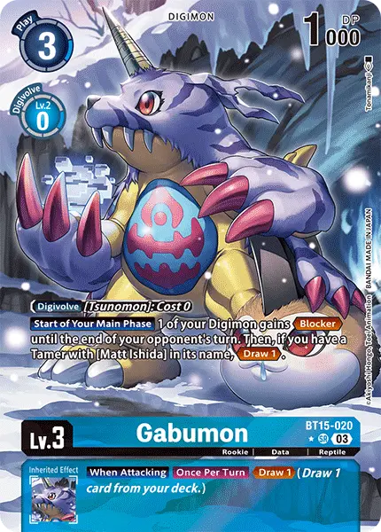 Digimon TCG Card BT15-020_P1 Gabumon