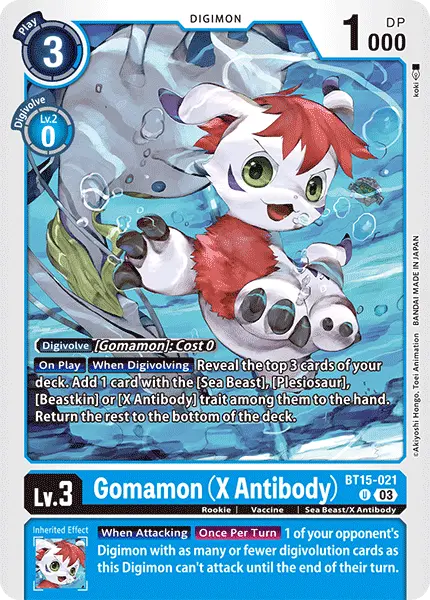 Digimon TCG Card BT15-021 Gomamon (X Antibody)