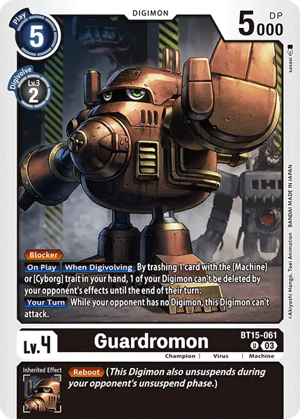 Digimon TCG Card 'BT15-061' 'Guardromon'