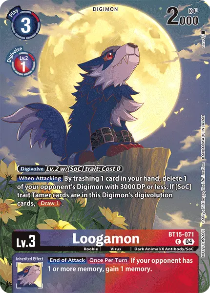 Digimon TCG Card BT15-071_P1 Loogamon