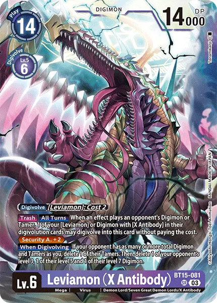 Digimon TCG Card 'BT15-081' 'Leviamon (X Antibody)'