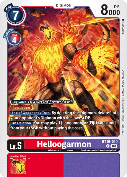 Digimon TCG Card 'BT16-010' 'Helloogarmon'