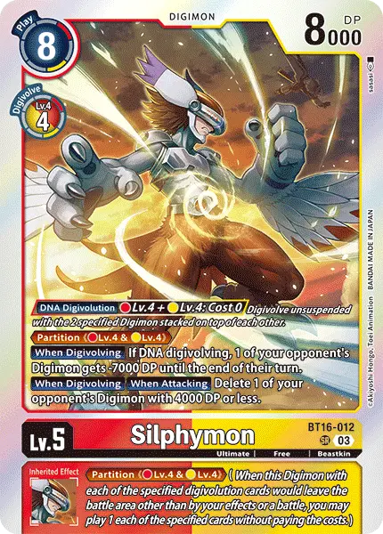 Deck BT16 Silphymon Bandai with preview of card BT16-012