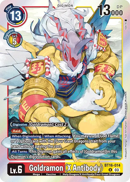 Digimon TCG Card 'BT16-014' 'Goldramon (X Antibody)'