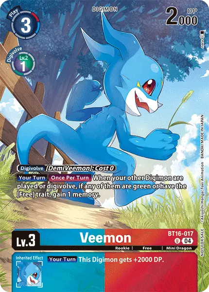 Digimon TCG Card BT16-017_P1 Veemon