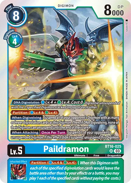 Digimon TCG Card BT16-025 Paildramon