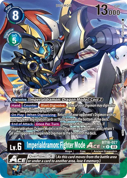 Digimon TCG Card BT16-027_P1 Imperialdramon: Fighter Mode