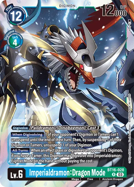 Deck BT16 Imperialdramon with preview of card BT16-028