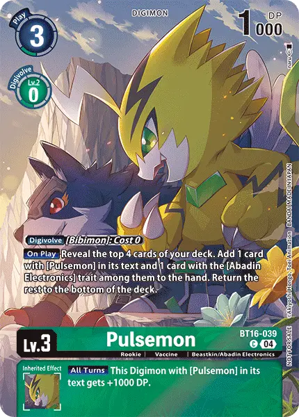 Digimon TCG Card BT16-039_P1 Pulsemon