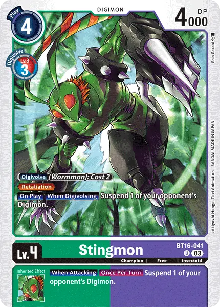 Digimon TCG Card 'BT16-041' 'Stingmon'