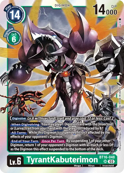 Deck TyrantKabuterimon - 2nd with preview of card BT16-048