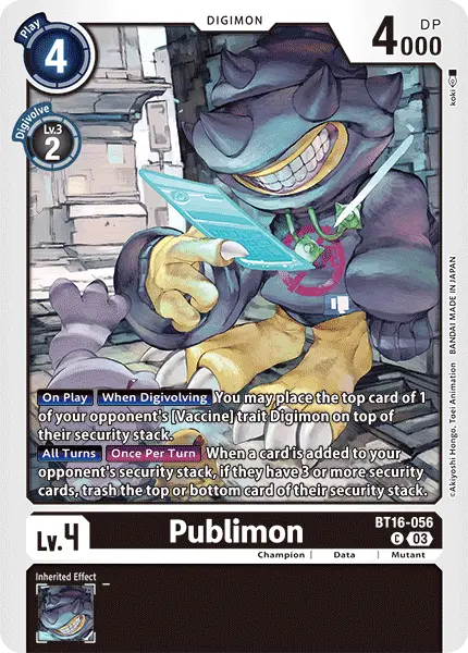 Digimon TCG Card BT16-056 Publimon