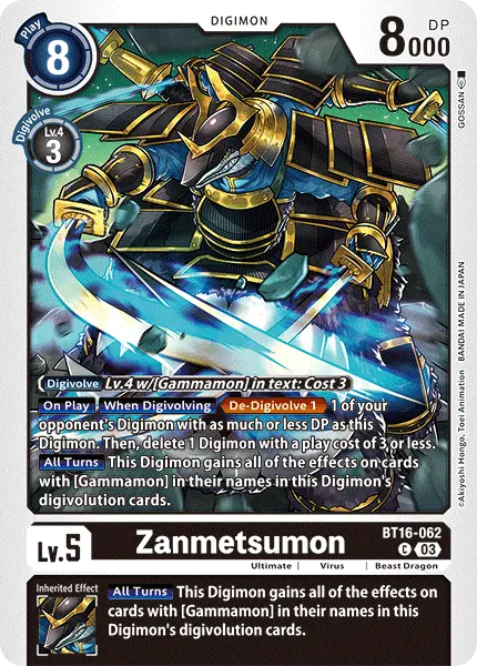 Digimon TCG Card BT16-062 Zanmetsumon