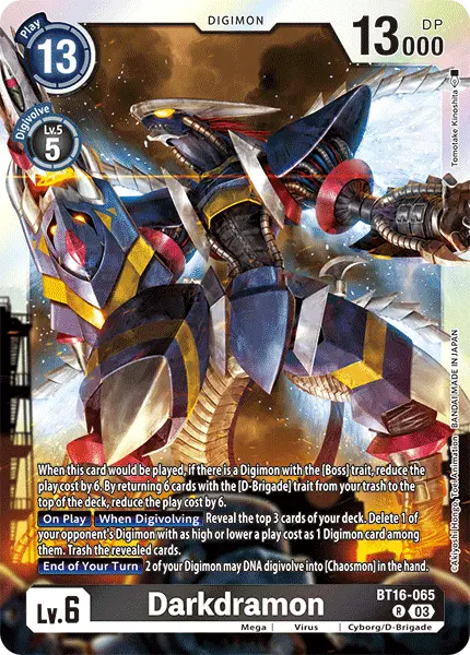 Digimon TCG Card BT16-065 Darkdramon