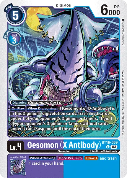 Digimon TCG Card BT16-069 Gesomon (X Antibody)