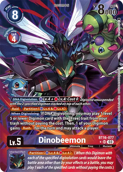 Digimon TCG Card 'BT16-077_P1' 'Dinobeemon'