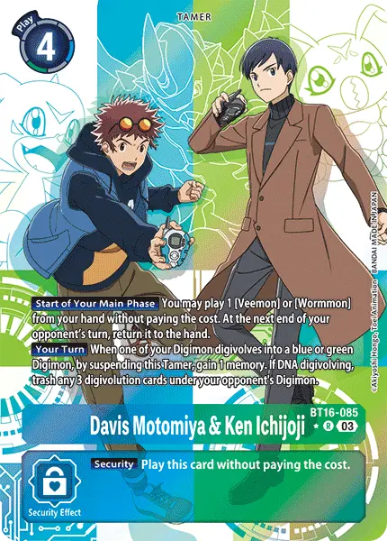 Digimon TCG Card 'BT16-085_P1' 'Davis Motomiya & Ken Ichijoji'