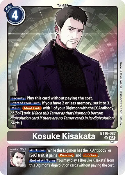 Digimon TCG Card 'BT16-087' 'Kosuke Kisakata'