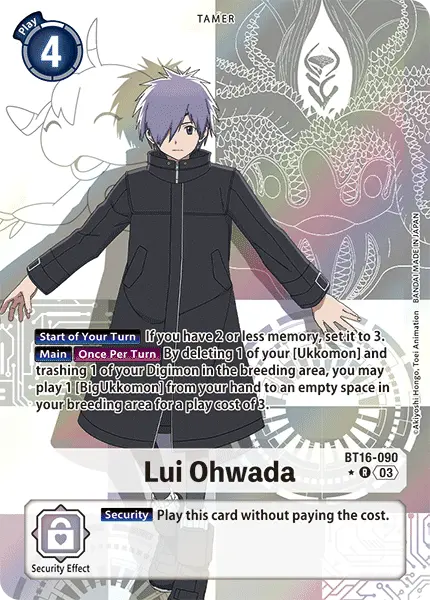 Digimon TCG Card BT16-090_P1 Lui Ohwada