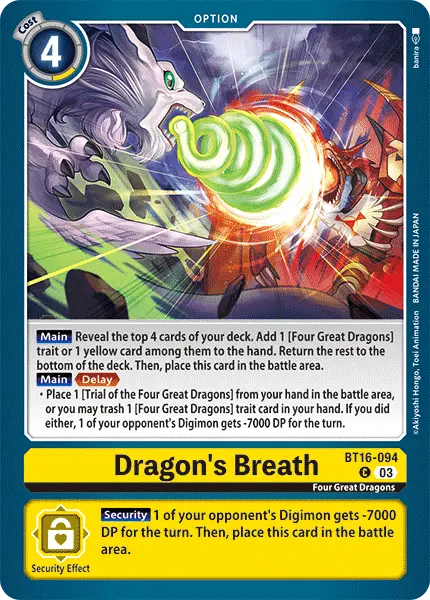 Digimon TCG Card 'BT16-094' 'Dragon Breath'