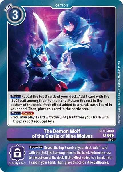 Digimon TCG Card BT16-099 Demon Wolf of the Castle of Nine Wolves