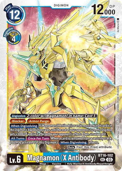 Digimon TCG Card 'BT16-102' 'Magnamon (X Antibody)'