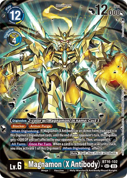 Digimon TCG Card 'BT16-102_P1' 'Magnamon (X Antibody)'