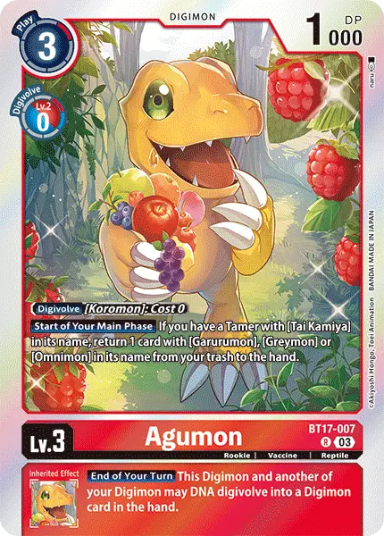 Digimon TCG Card 'BT17-007' 'Agumon'