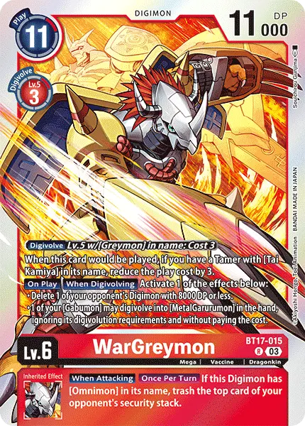 Digimon TCG Card 'BT17-015' 'WarGreymon'