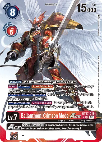 Digimon TCG Card BT17-018_P1 Gallantmon: Crimson Mode