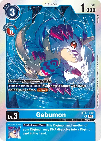 Digimon TCG Card BT17-019 Gabumon