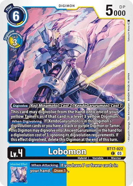 Digimon TCG Card 'BT17-022' 'Lobomon'