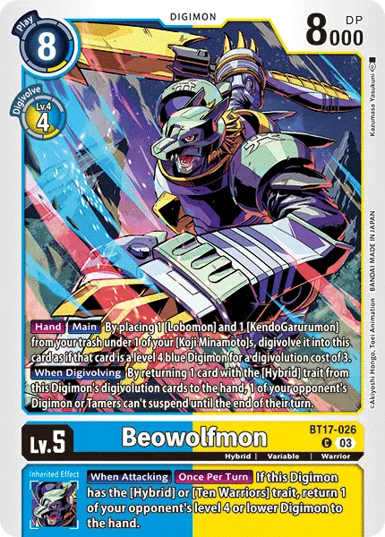 Digimon TCG Card 'BT17-026' 'Beowolfmon'