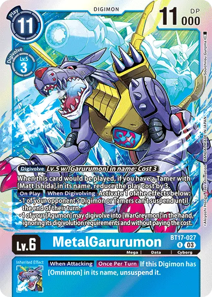 Digimon TCG Card BT17-027 MetalGarurumon