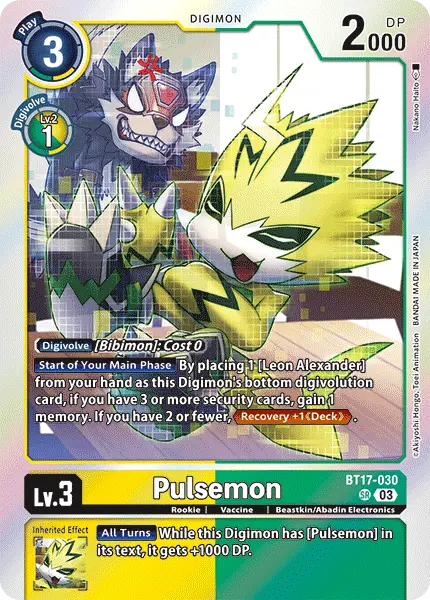 Digimon TCG Card BT17-030 Pulsemon