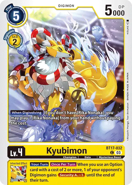 Digimon TCG Card BT17-032 Kyubimon