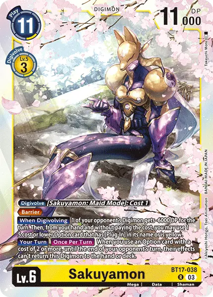 Deck BT17 Sakuyamon Demo Upgrade with preview of card BT17-038