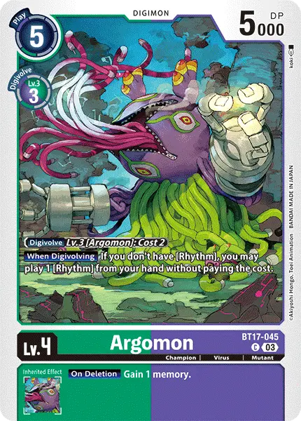 Digimon TCG Card BT17-045 Argomon