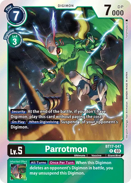 Digimon TCG Card BT17-047 Parrotmon