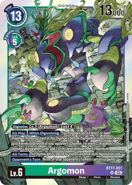 Deck Argomon - 1st with preview of card BT17-051