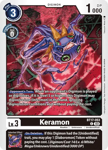 Digimon TCG Card 'BT17-053' 'Keramon'