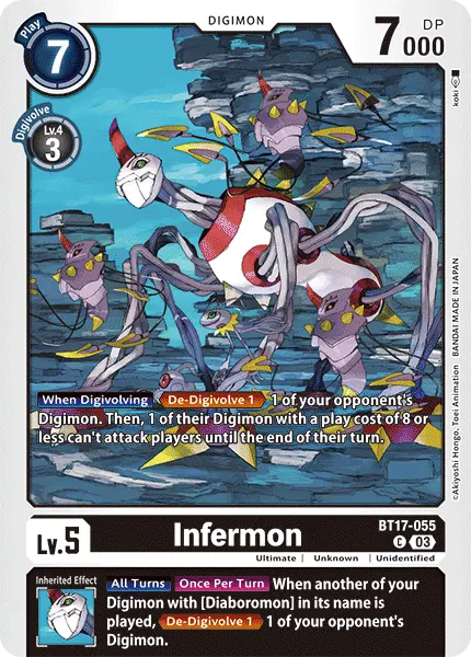 Digimon TCG Card BT17-055 Infermon